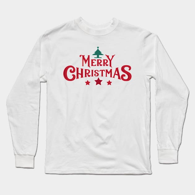 Merry Christmas Long Sleeve T-Shirt by Full Moon